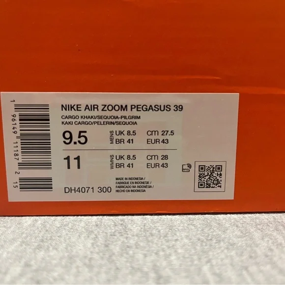 Nike Air Zoom Pegasus 39 Cargo Khaki Running Men's Shoe Size 9.5 DH4071-300 - Picture 11 of 11